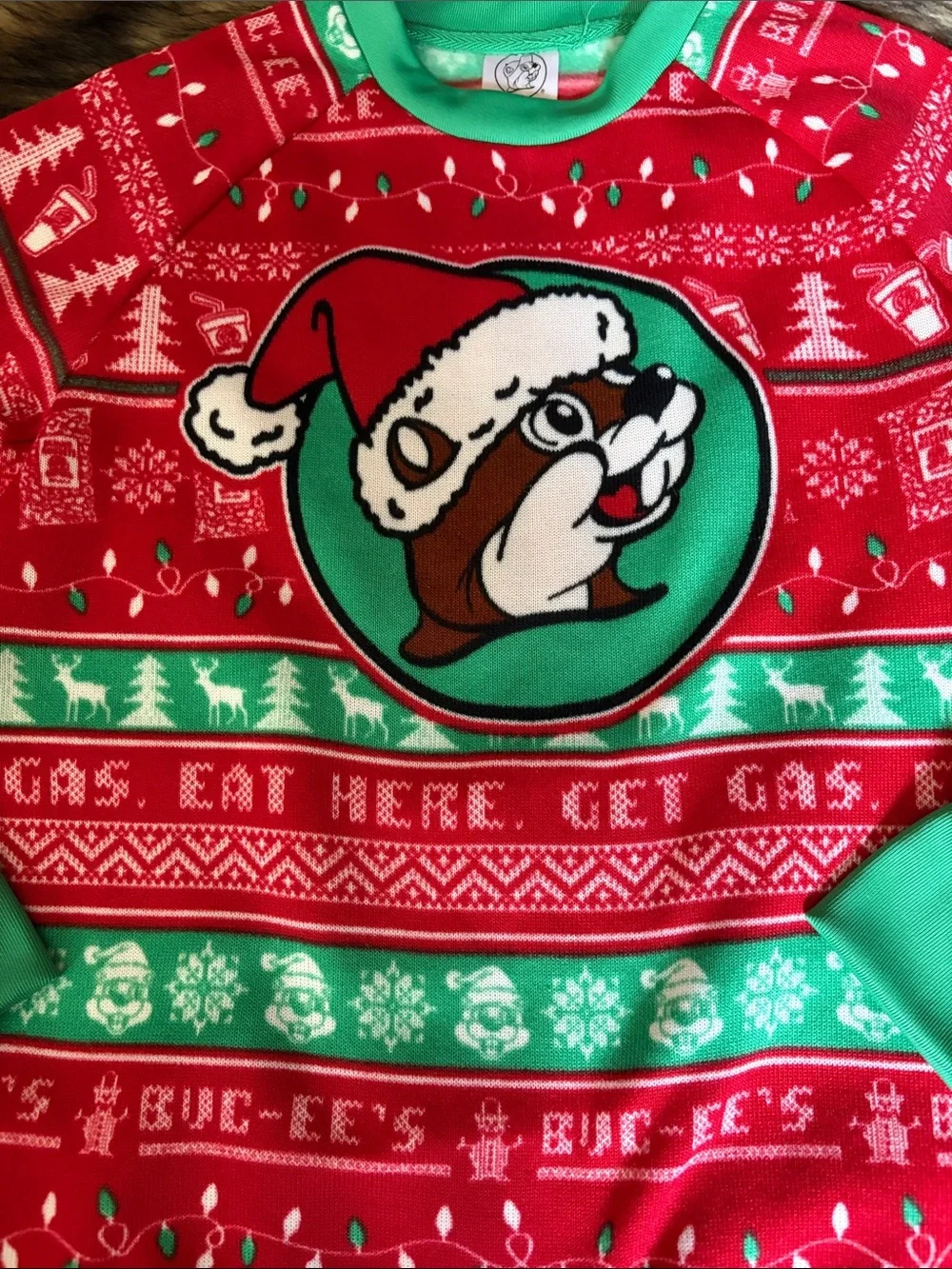 Unique and Rare Unisex Christmas Bucee's  Texas Christmas Sweater Size Small